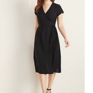 Wrap-Front Midi Dress